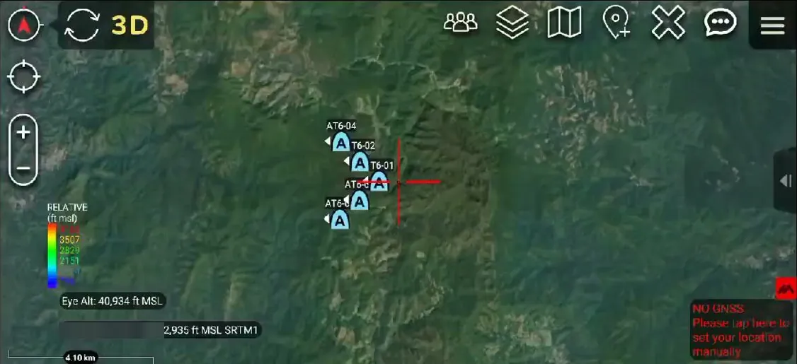 ภาพหน้าจอ ATAK บนมือถือ Android